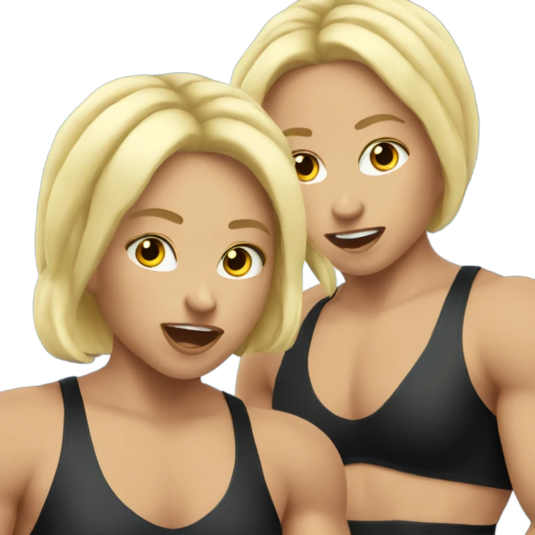 Blonde Wrestling twins  emoji