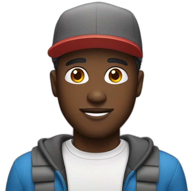 black guy with cap haircut emoji
