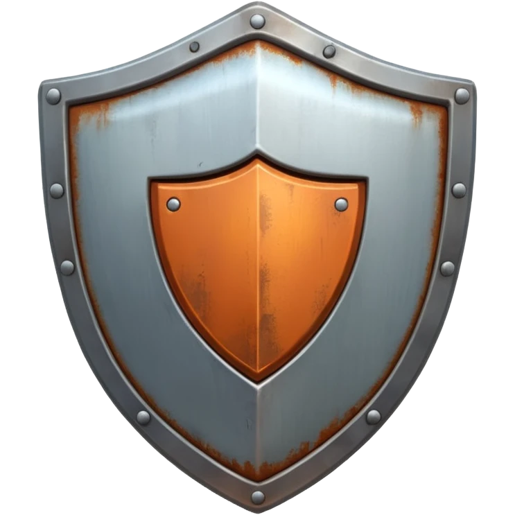 generate a realistic rust-clear steel shield emoji