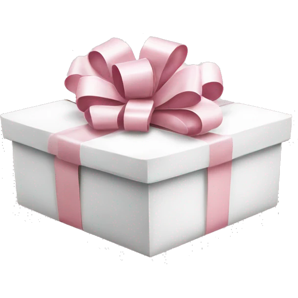 Light pink Christmas gifts under a white Christmas tree  emoji