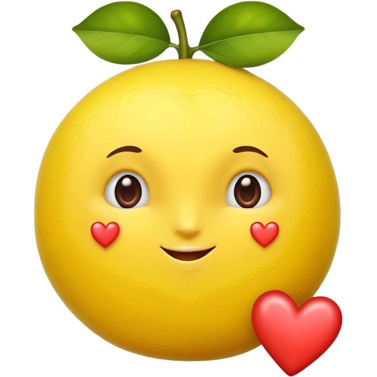 A lemon with hearts saying I love you emoji