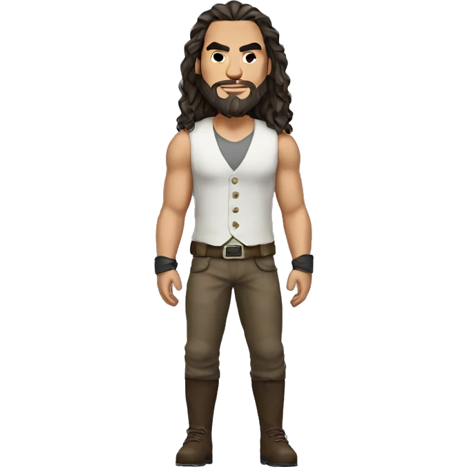 realistic jason momoa wearing vest emoji