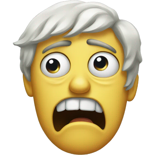 Disgusted, mildly frightened inanimate object emoji