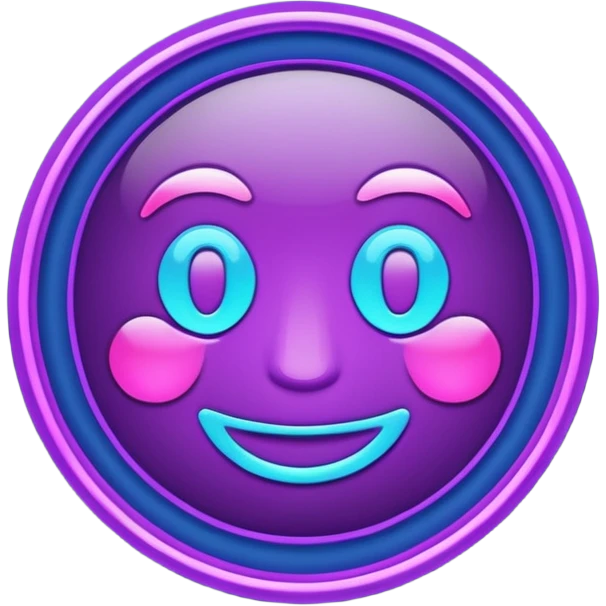 Neon sign 18+ in dark purple and dark blue tones emoji