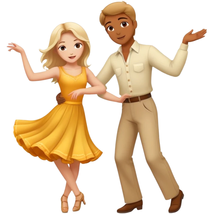 Girl dancing with man emoji