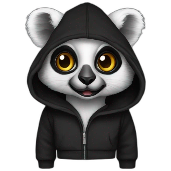 lemur-hoodie-black emoji