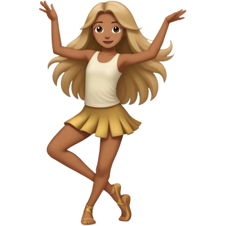 Person dancing long hair emoji