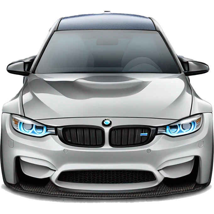 2015 bmw f80 m3 in metallic mineral white with a carbon fiber roof, lowering springs, black rims and blue calipers emoji