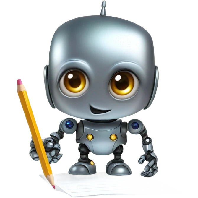 cute robot draws his self-portrait emoji