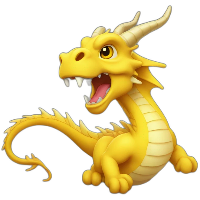 Yellow dragon with horn emoji