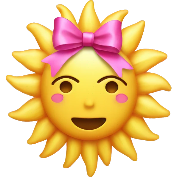 Sun with a pink bow emoji
