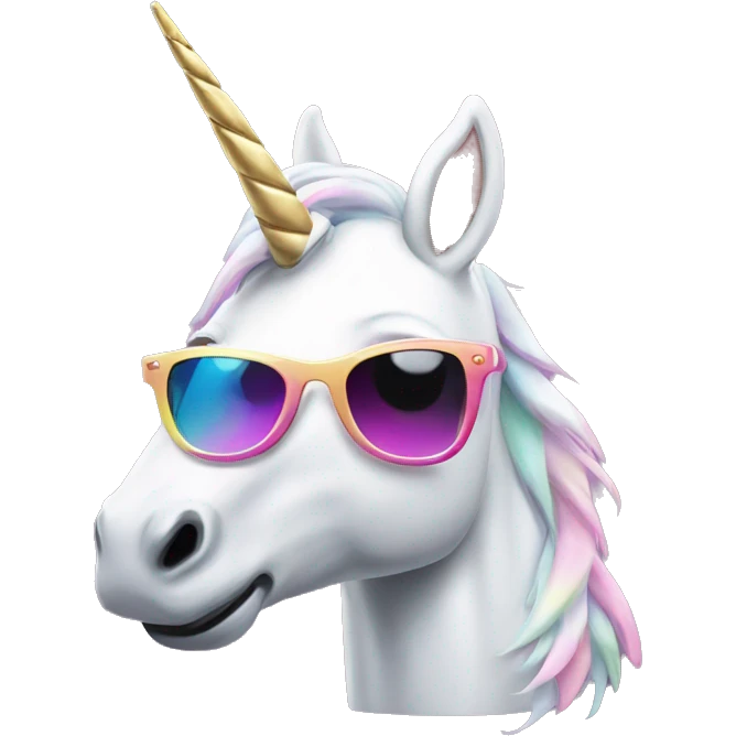 Unicorn with sunglasses emoji