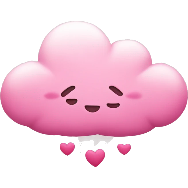 Pink cloud with two hearts  emoji