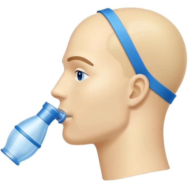 Simple blue VO2 max testing mouthpiece, exercise physiology equipment emoji