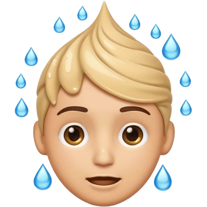 Emoji winding head with hand and sweat droplets on head emoji