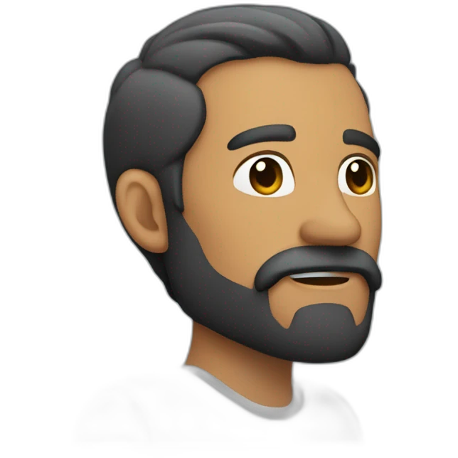 Hombre con barba y calvo muy atractivo emoji