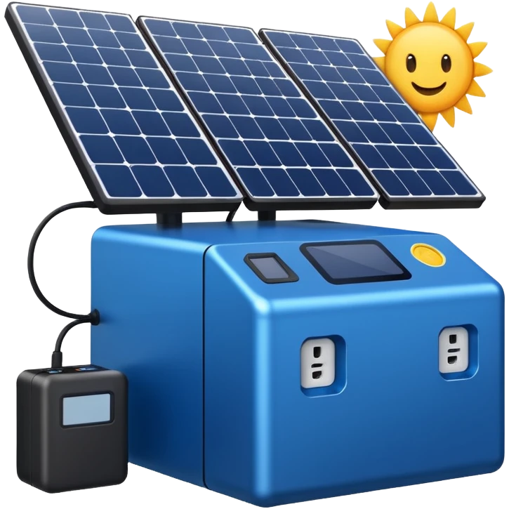 home energy storage pluged to solar pannels emoji