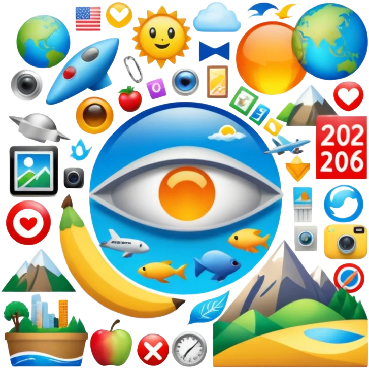 An extremely detailed lifestyle vision board collage for the year 2026. emoji