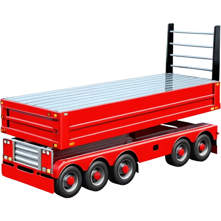 flat bed semi trailer three-quarters view emoji