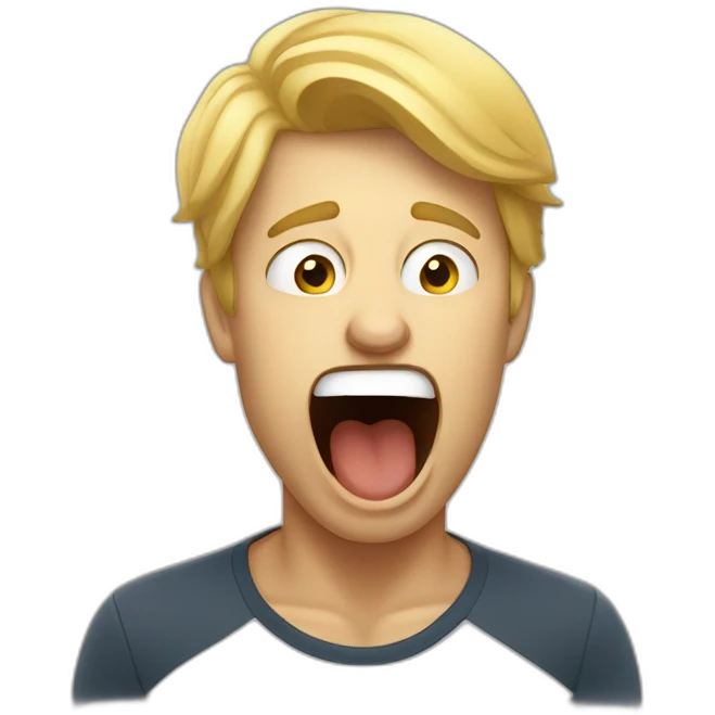 a yawning blond man emoji