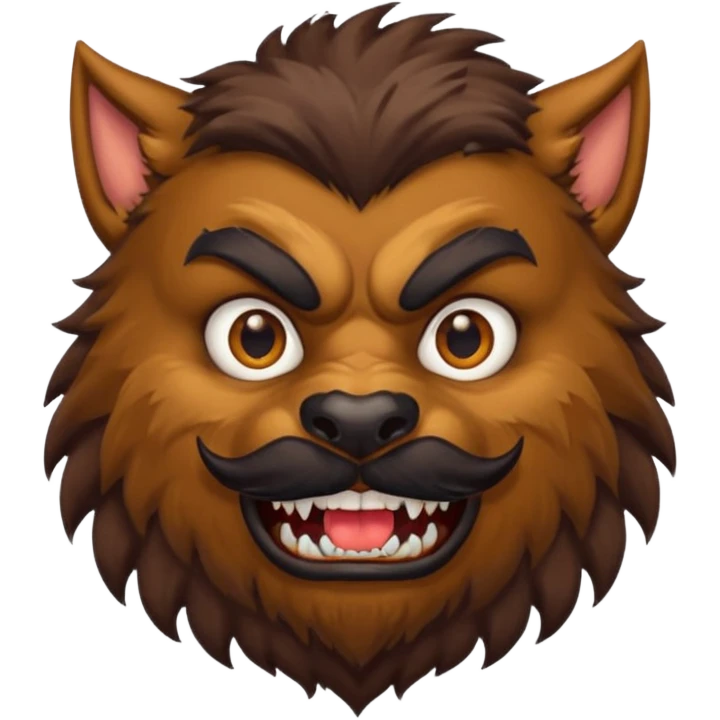 werewold with black thick mustache  emoji