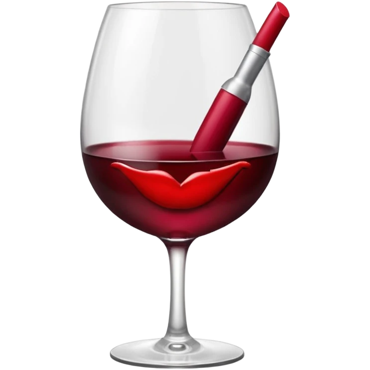 lipstick kiss on red wine glass emoji