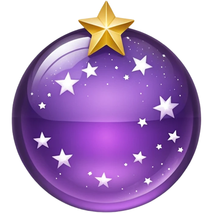 Bola de cristal roxa com estrela dourada brilhante dentro emoji