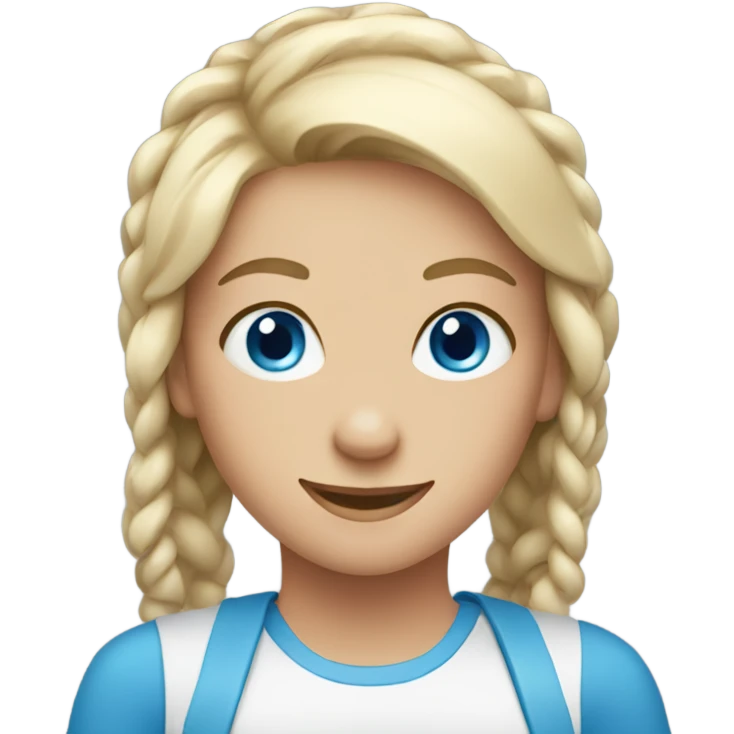 smiling girls with blue eyes emoji
