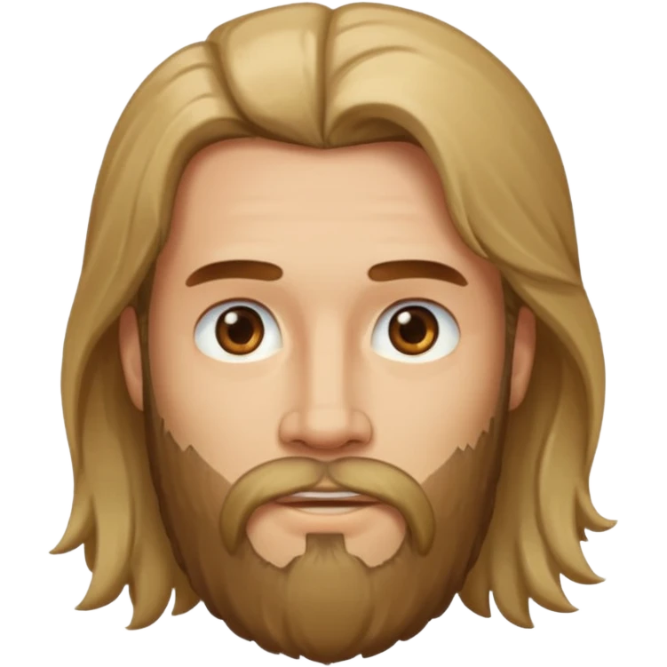 رجل لديه شعر طويل ولحية emoji