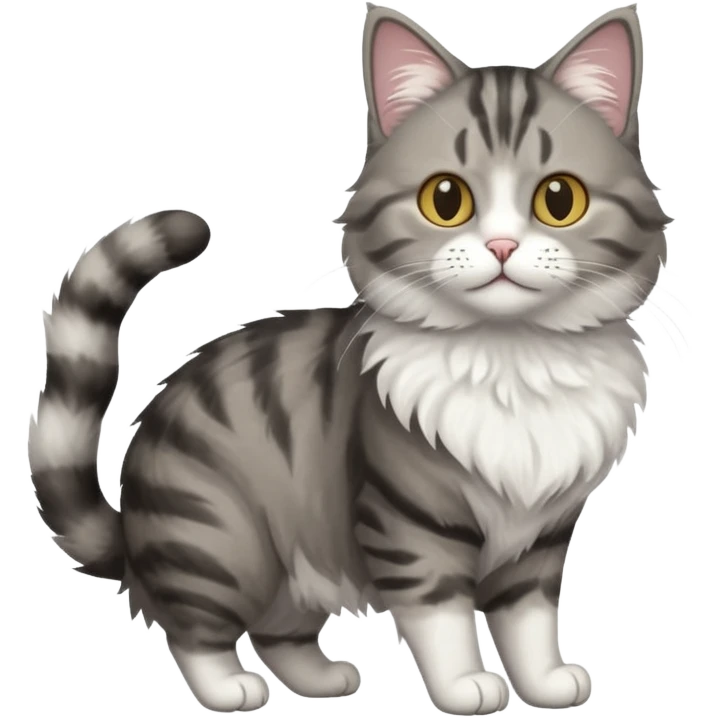 full body half dark grey and half white cat with white front legs emoji