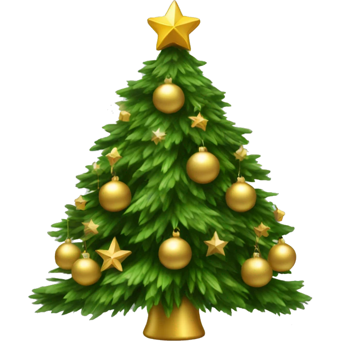Christmas tree with golden Ornaments  emoji