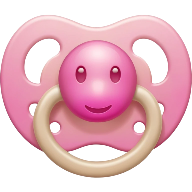 baby pacifier with pink gradient and beige colors emoji