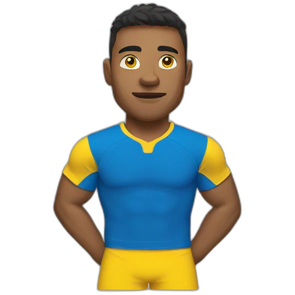 Rugby player With yellow and blue t-shirt emoji