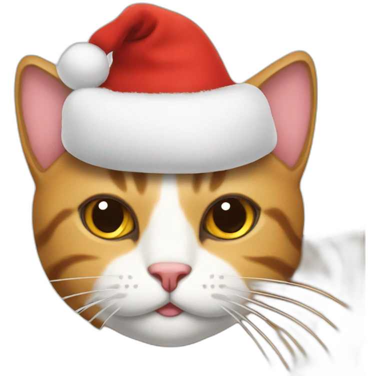 Christmas hat cat emoji