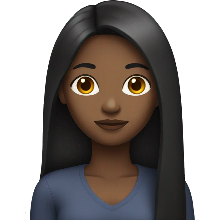 Black female with long straight hair emoji