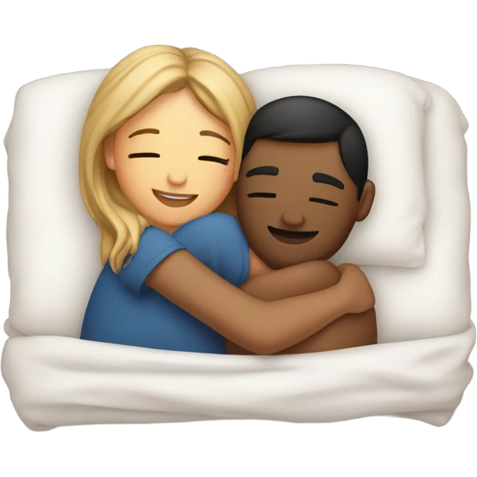 Couples cuddling in bed emoji