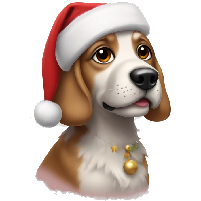 Dog in Christmas outfit emoji
