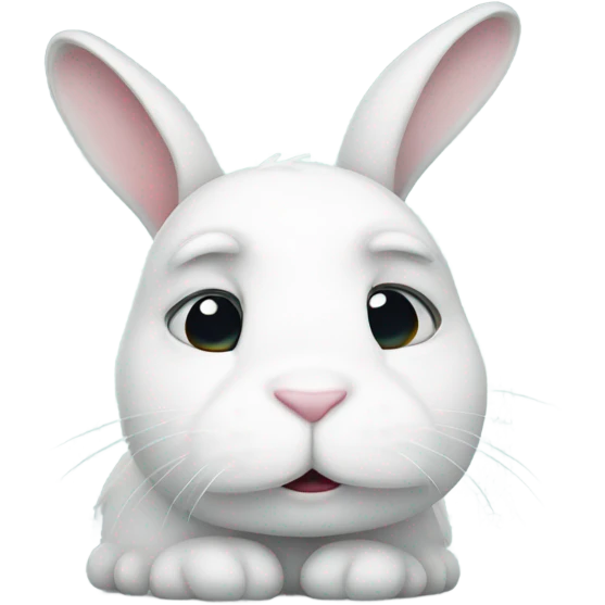 Sad white bunny emoji