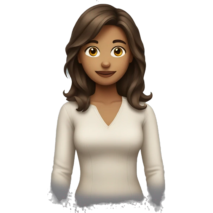 Girl with midlenght brown hair emoji