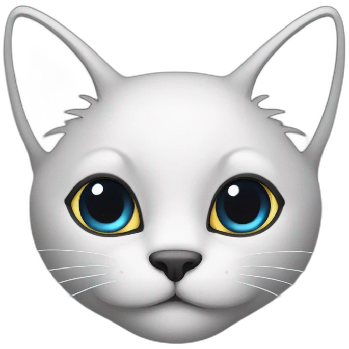 black cat with grey ears emoji