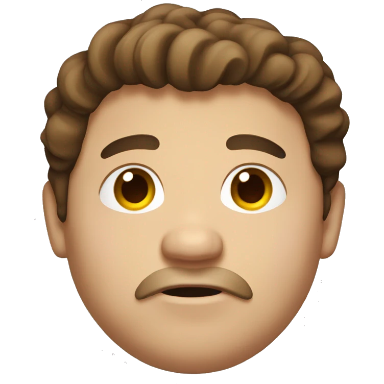 big fat man with brown hair emoji