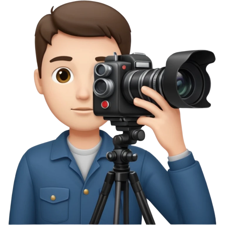 Camera man taking a photo backwards emoji