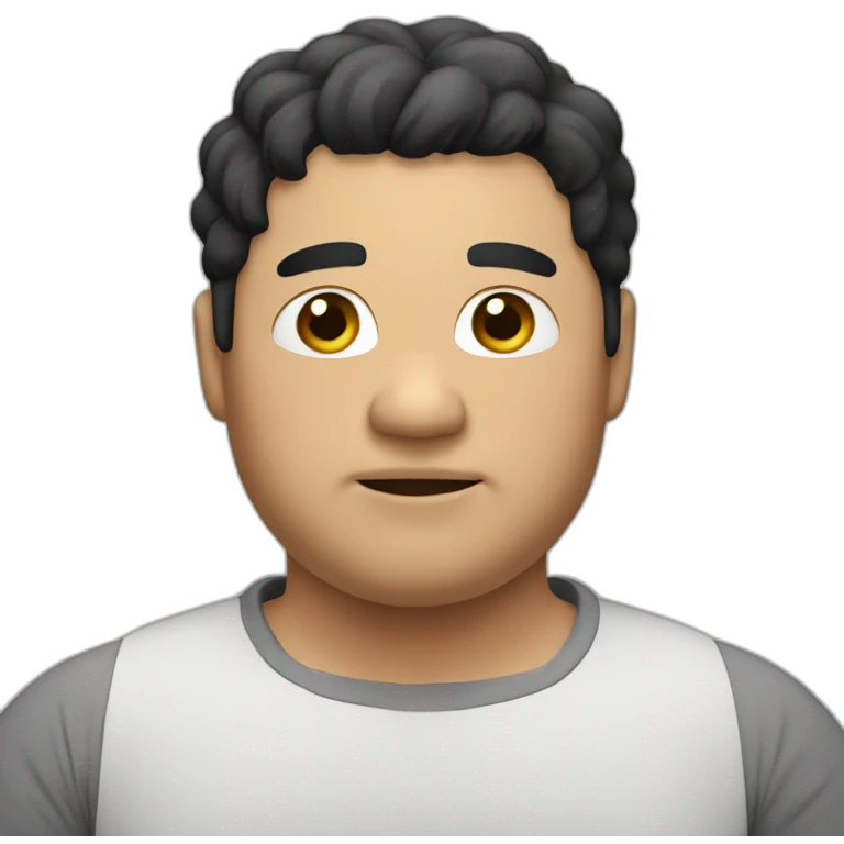 fat man WIHT BLACK HAIR emoji