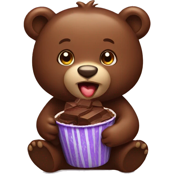 Bear eating chocolate  emoji