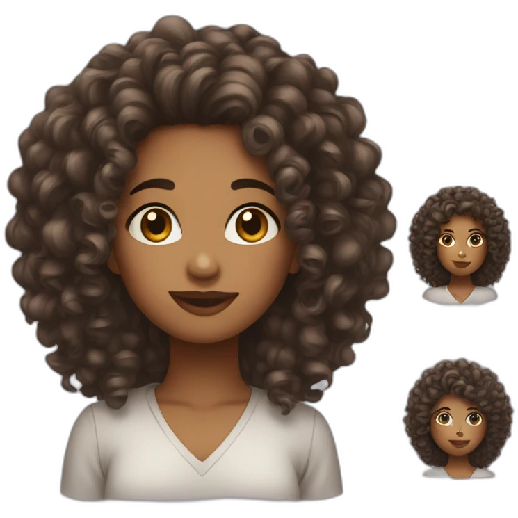 Girl curly haïr emoji