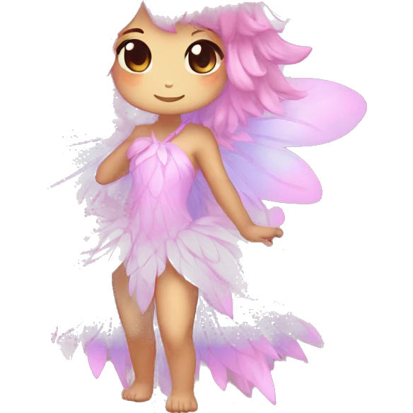 Anthro Shiny Pastel Pink Anime Chibi Fairy Fakémon Fur Sona emoji