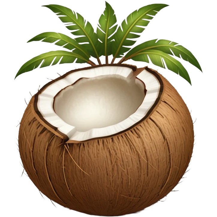 whole coconut with brown husk emoji