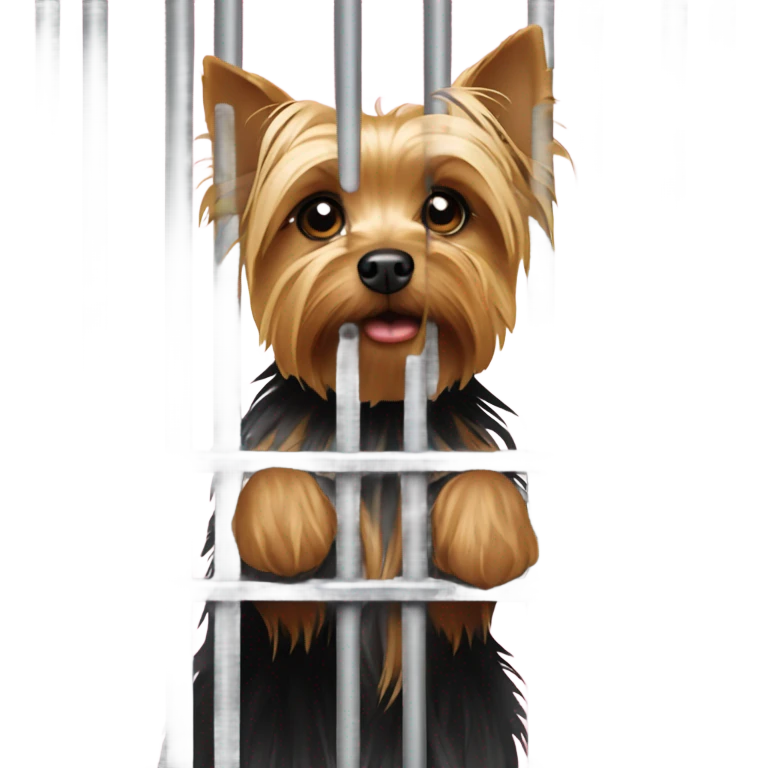 Yorkie behind bars emoji