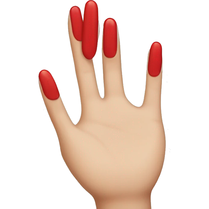 White hand with long red nails  emoji