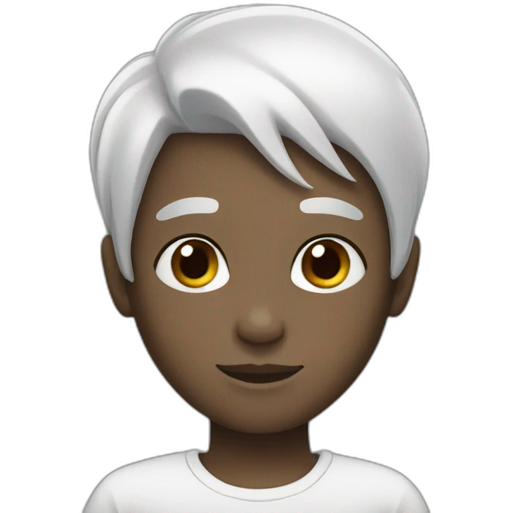 Black hair boy with white skin emoji